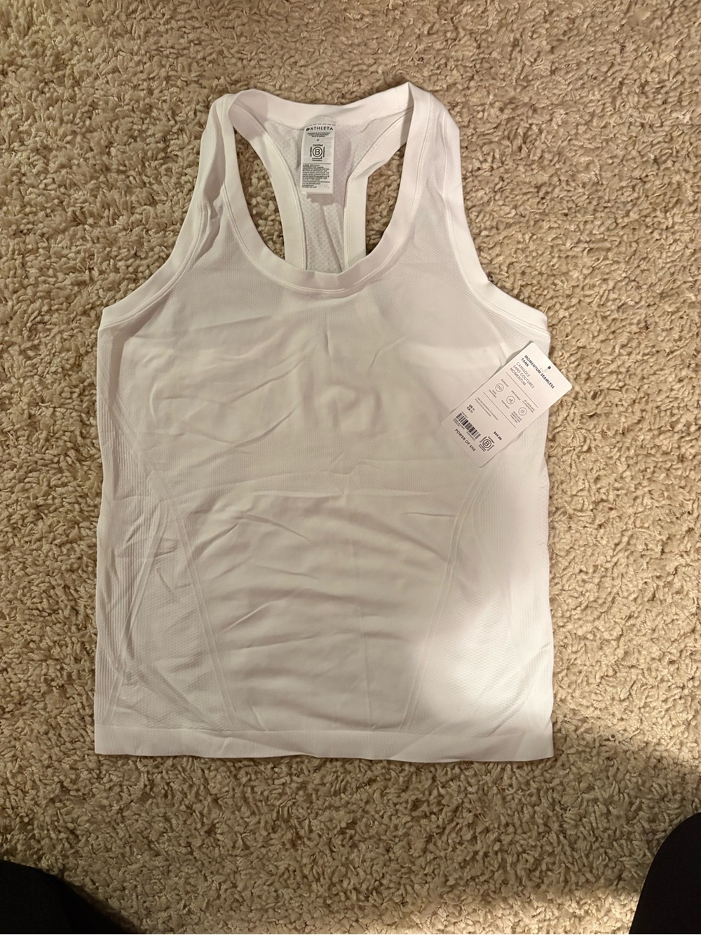 Athleta White Racerback Performance Tank
